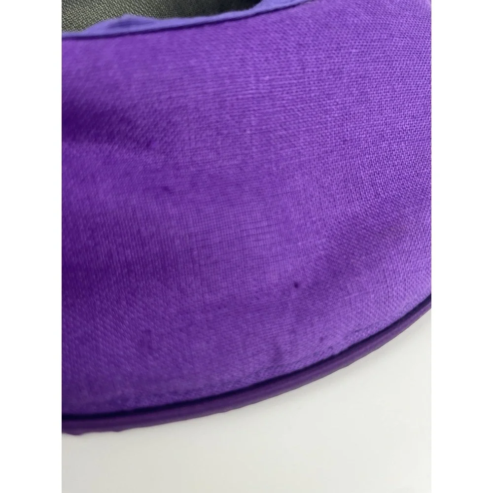 Vtg Hattitude NYC Womens Hat Cloche Raised Bucket Olive Green Purple Boho 90s